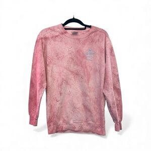 Comfort Colors Pink Swirl Tie-Dyed Men's “The Yard”Crewneck Sweater Size Small